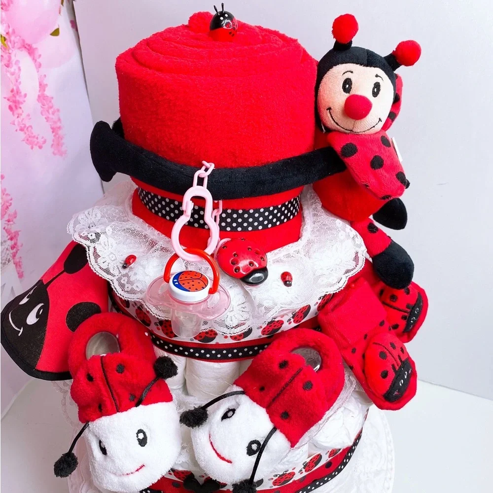 Ladybug Diaper Cake